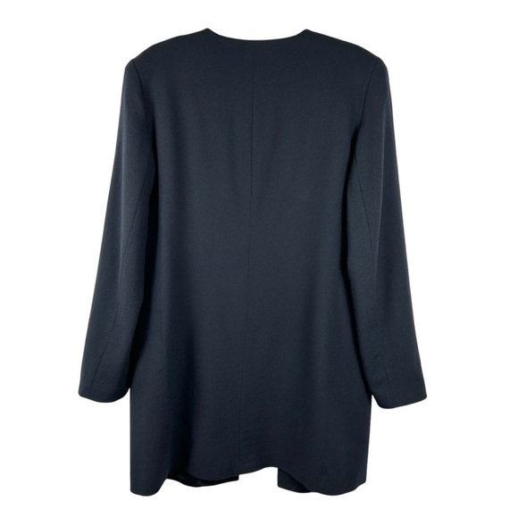 A & K DESIGNS Vintage 90's Black Wool Collarless Round Neck Jacket Size Medium - Picture 8 of 8